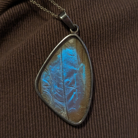 925 sterling silver Butterfly wing necklace - Picture 4 of 6